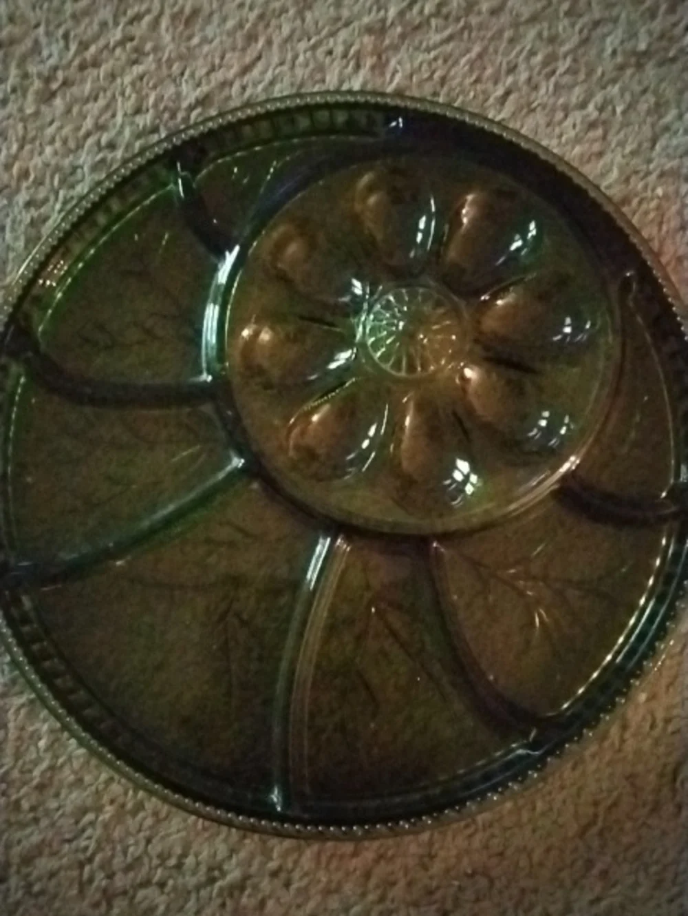 Decorative Green Glass Egg Platter